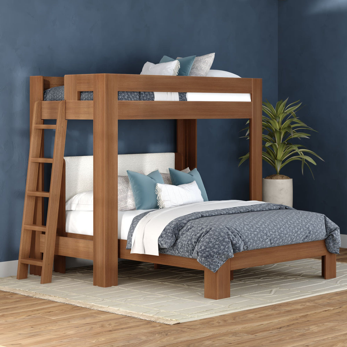Twin Over Queen L Shaped Bunk Bednull