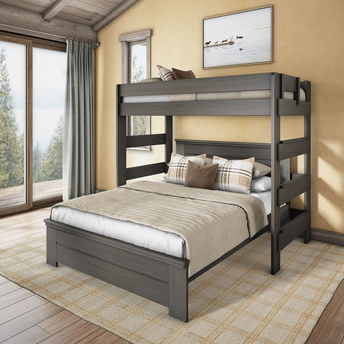 Twin Over Queen L Shaped Bunk Bednull
