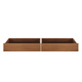 Pair of low-profile walnut-finish wooden under-bed storage drawers, pull-out bedroom organizers for shoes, linens and seasonal clothes