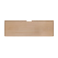 Light oak veneer headboard panel with center top cable notch and predrilled mounting holes, modern bedroom decor