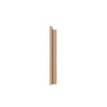 Vertical oak door jamb molding profile natural wood casing trim on white background