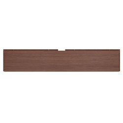 Walnut finish wooden headboard panel for bed frame, rectangular replacement with pre-drilled mounting holes and center notch