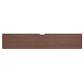 Walnut finish wooden headboard panel for bed frame, rectangular replacement with pre-drilled mounting holes and center notch