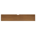 Long brown wood grain panel with center notch and pre-drilled mounting holes on white background