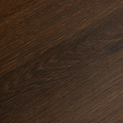 Close-up of dark brown stained wood grain texture on hardwood tabletop, natural wood pattern and warm matte finish