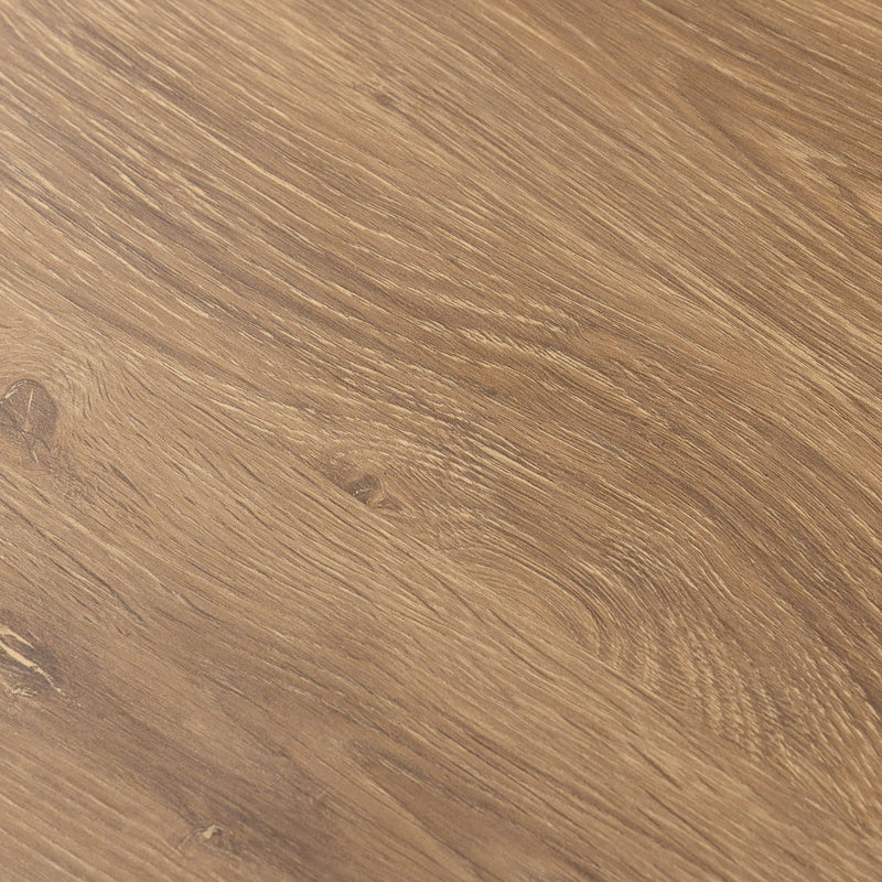 Close-up oak wood grain texture with knots, natural brown hardwood plank background for flooring and furniture