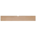 Long light oak wooden bed headboard panel with natural wood grain, minimalist horizontal design for modern bedroom decor