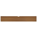 Walnut-finish rectangular wooden headboard panel with pre-drilled mounting holes and center notch for bed frame