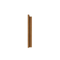 Brown oak wood trim molding profile isolated on white background, vertical door casing for interior finish