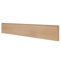 Light oak veneer long wooden panel with pre-drilled mounting holes for bed frame or headboard assembly, smooth grain finish