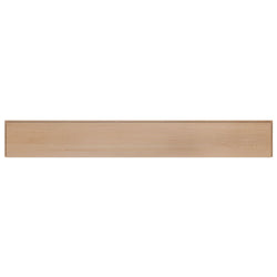 Long light oak wooden shelf panel with natural grain and pre-drilled holes for wall-mounted floating shelf