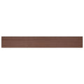 Long brown wooden wall panel with horizontal wood grain and pre-drilled mounting holes