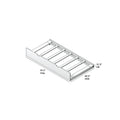 Twin trundle bed frame with slatted base and solid front panel — under-bed trundle drawer for twin-size mattress, dimensions 74 1/2" long x 40 3/4" wide x 11 3/4" tall (line drawing)