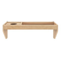Wooden minimalist shelf with integrated cup holder, ideal for modern home decor.