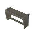 Wall-mounted wooden bench seat with metal brackets for modern interiors.