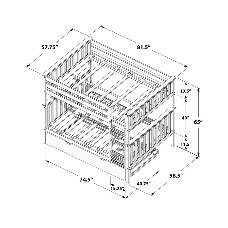Charleston Full Over Full Bunk Bed with Trundle