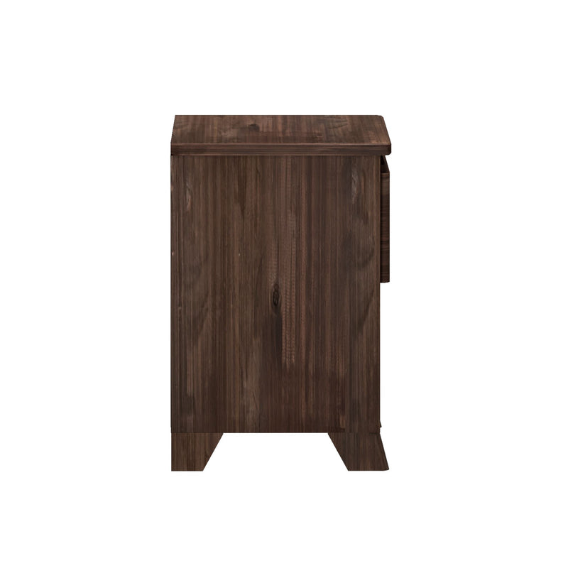 Solid wood brown cabinet side view for home storage solutions.