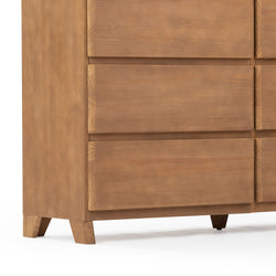 Mid-century modern wooden dresser with clean lines and spacious drawers.
