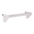 Floating wall shelf with light wood finish against white background.