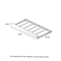 Twin trundle bed frame under-bed with slatted support, 74.5 in L x 40.75 in W x 10.5 in H, fits standard twin mattress up to 6 in thick
