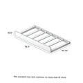 Twin trundle bed frame 74.5" x 40.75" x 10.5", slatted underbed trundle that fits a standard twin mattress up to 6" thick for extra sleeping or storage