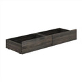 Under-bed dark brown wooden storage drawers, set of two pull-out bed drawers for bedroom organization and space-saving storage