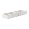White wooden under-bed storage drawers set of 2, low-profile bedroom organizer and space-saving storage solution for linens, shoes and toys