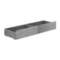 Gray wood under-bed storage drawers set of two — long sliding bedroom organizer for clothes and linens