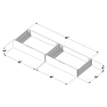 Under-bed storage drawer assembly diagram: isometric view of two drawer boxes with dimensions labeled 80 in length, 40 in width, 25 in depth and 10 in and 8 in clearances, showing corner brackets, drawer fronts and internal supports