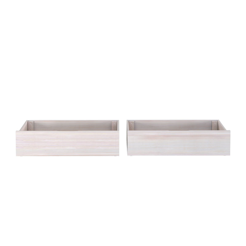 Underbed storage drawers set of 2 in light whitewashed wood for bedroom organization and extra storage