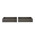 Set of 2 dark gray wood under-bed storage drawers, roomy bedroom storage solution for organizing linens and clothes