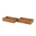 Set of 2 natural wood underbed storage drawers, deep solid-wood bedroom organizers