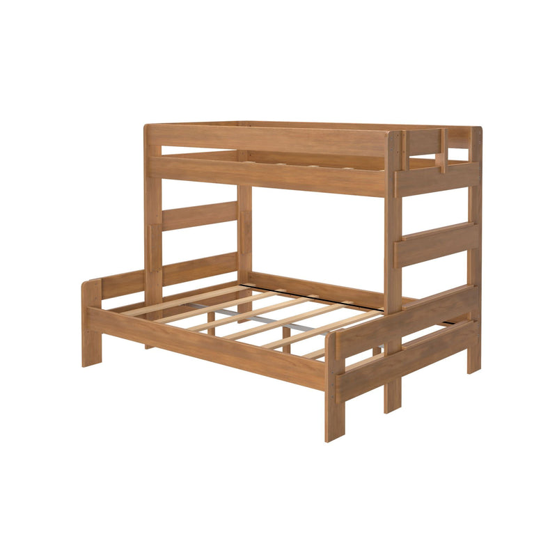 Wooden twin over full bunk bed frame for kids and teens.