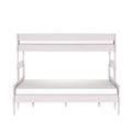 Whitewashed wooden twin-over-full bunk bed with minimalist modern design, guardrails and ladder, ideal space-saving kids' bedroom furniture