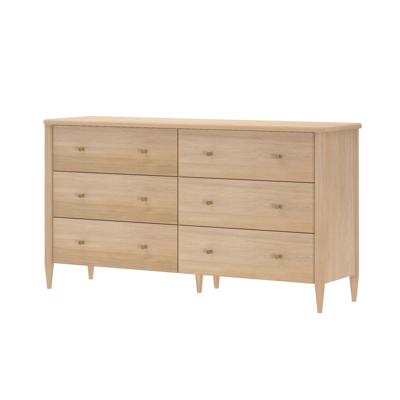 modern natural wood dresser Nantucket 6-Drawer Dresser – Bunk Beds for Adults