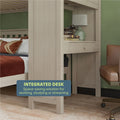 Space-saving integrated desk with storage, ideal for work, study, or streaming, next to a comfortable chair.