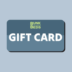 Blue rectangular "GIFT CARD" from Bunk Beds for Adults — gift card for bunk beds and bedroom furniture