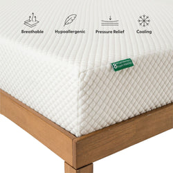 Orthopedic gel memory foam mattress with breathable, hypoallergenic, pressure relief, and cooling features, ideal for restful sleep.