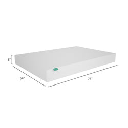 Full size memory foam mattress with dimensions 54x75x8 inches for comfortable sleep.