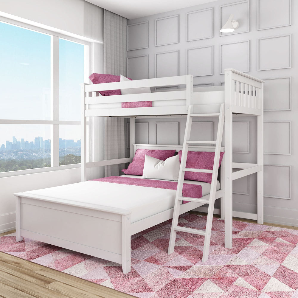 A18812-002 : Bunk Bed L-Shaped Twin Over Full Bunk Bed, White