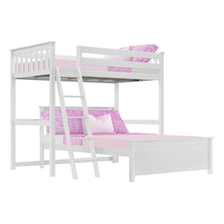 A18812-002 : Bunk Bed L-Shaped Twin Over Full Bunk Bed, White