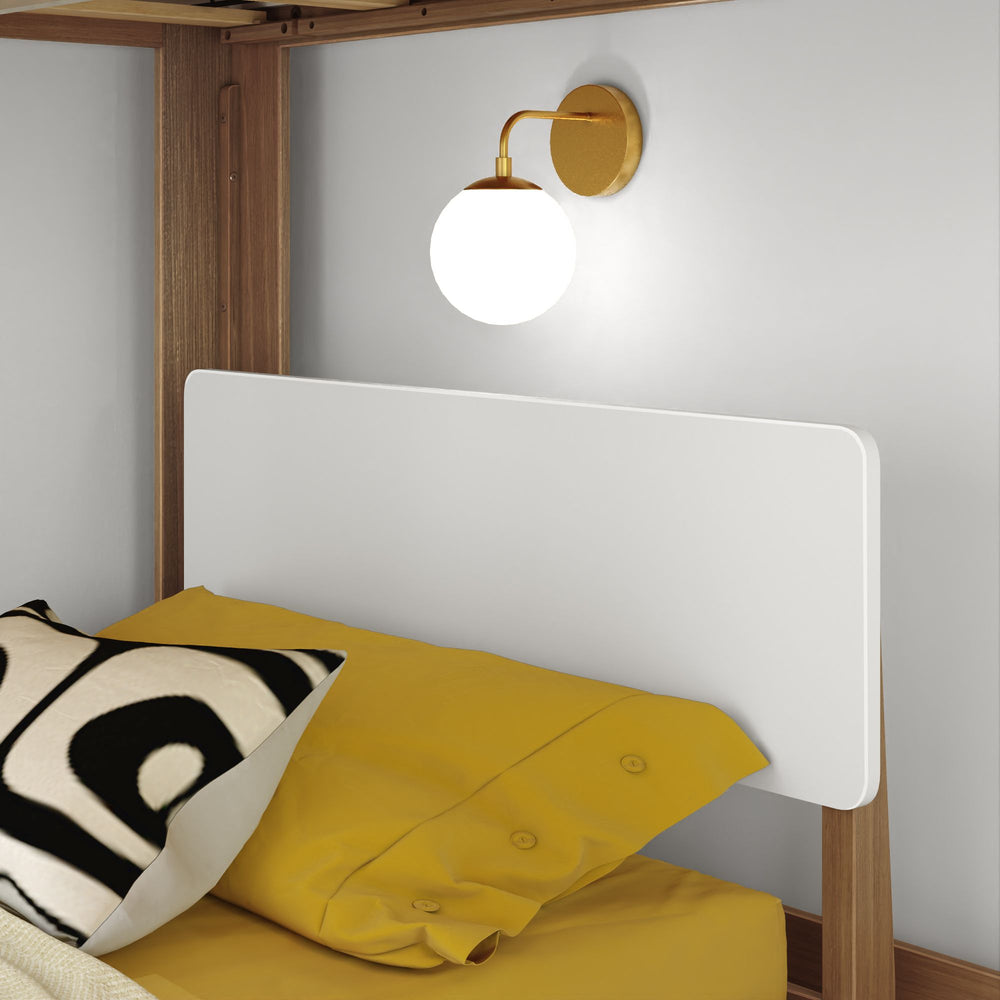A20811-527 : Bunk Bed Modern L-Shaped Twin Over Twin Bunk Bed, Pecan & White