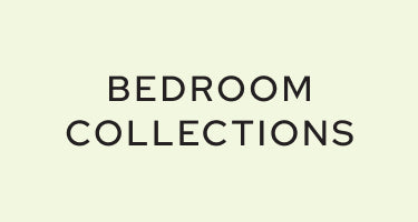 Text graphic reading "Bedroom Collections" — minimalist bedroom furniture and home decor banner